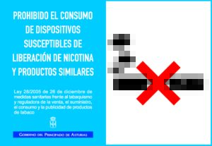 Prohibido el consumo de dispositivos susceptibles de liberación de nicotina y productos similares
