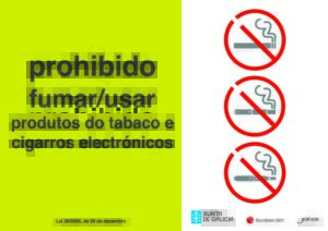 Prohibido fumar/usar productos del tabaco y cigarrillos electrónicos