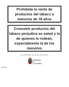 Prohibida la venta de productos del tabaco a menores de 18 años