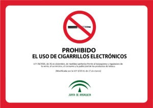 Prohibido el uso de cigarrillos electrónicos (horizontal)