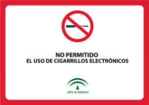 No permitido el uso de cigarrillos electrónicos (horizontal)
