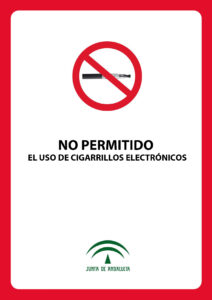 No permitido el uso de cigarrillos electrónicos (vertical)